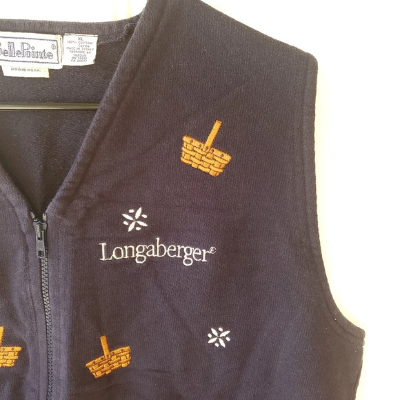 Vintage Belle Pointe Longaberger Womens Embroidered Sweater Vest Size XL Farm - Picture 7 of 8